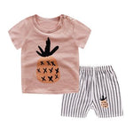 Pink Rabbit Cartoon Summer Baby Girl Clothing Sets