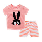 Pink Rabbit Cartoon Summer Baby Girl Clothing Sets